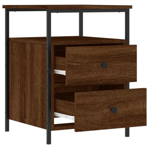 Sengebord 44x45x60 cm konstrueret træ brun egetræsfarve