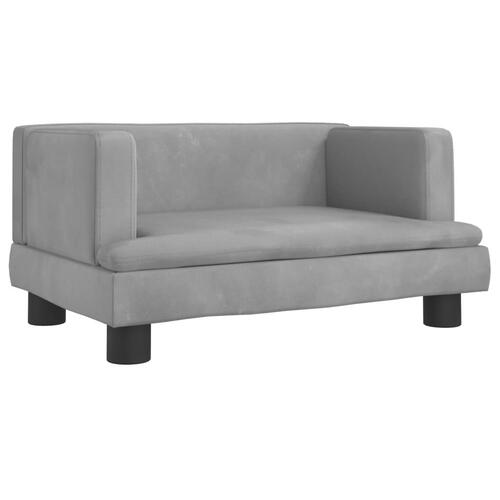 Hundeseng 60x40x30 cm velour lysegrå