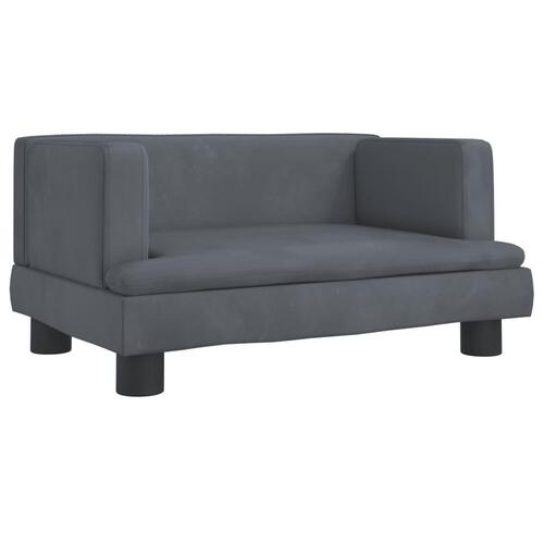 Hundeseng 60x40x30 cm velour mørkegrå