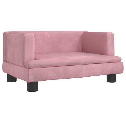 Hundeseng 60x40x30 cm velour lyserød