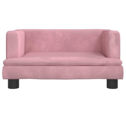 Hundeseng 60x40x30 cm velour lyserød