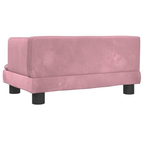 Hundeseng 60x40x30 cm velour lyserød