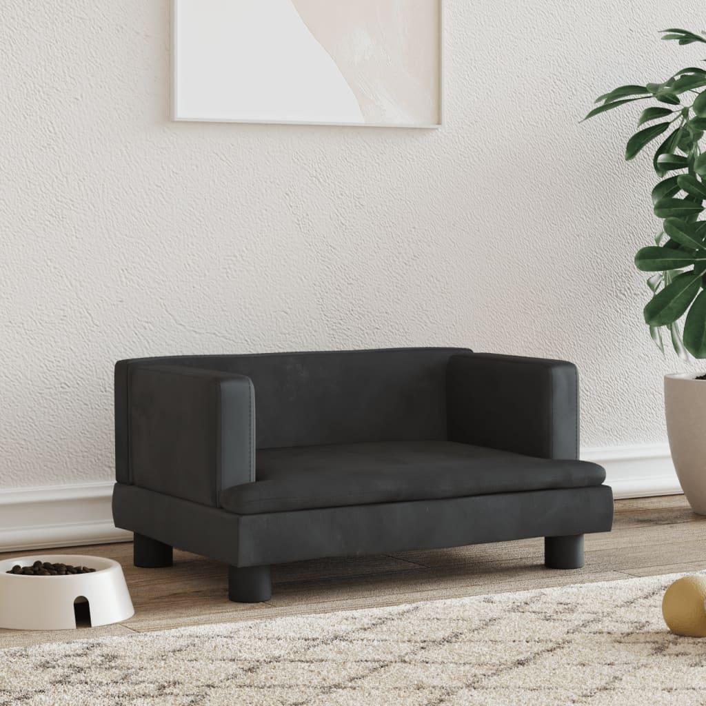 Hundeseng 60x40x30 cm velour sort