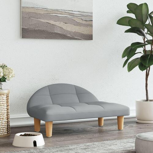 Hundeseng 70x52x30 cm stof lysegrå