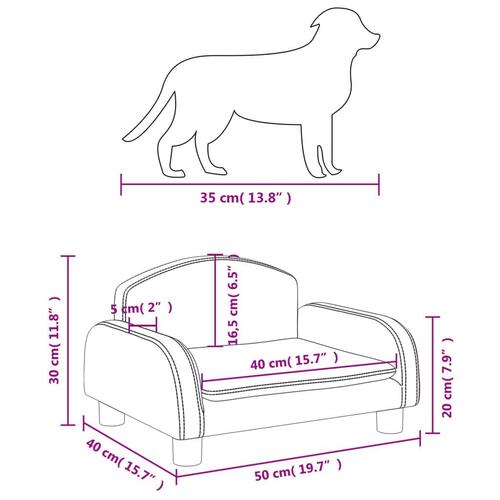 Hundeseng 50x40x30 cm stof cremefarvet