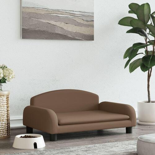 Hundeseng 70x45x30 cm stof brun