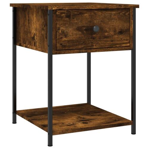 Sengeborde 2 stk. 44x45x58 cm røget egetræsfarve