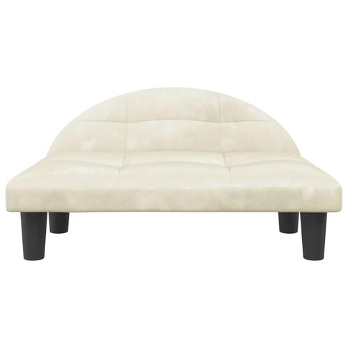 Hundeseng 70x52x30 cm velour cremefarvet
