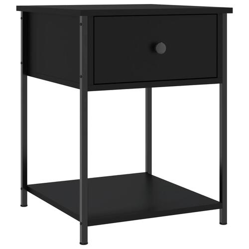 Sengeborde 2 stk. 44x45x58 cm konstrueret træ sort