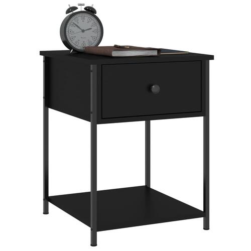 Sengeborde 2 stk. 44x45x58 cm konstrueret træ sort