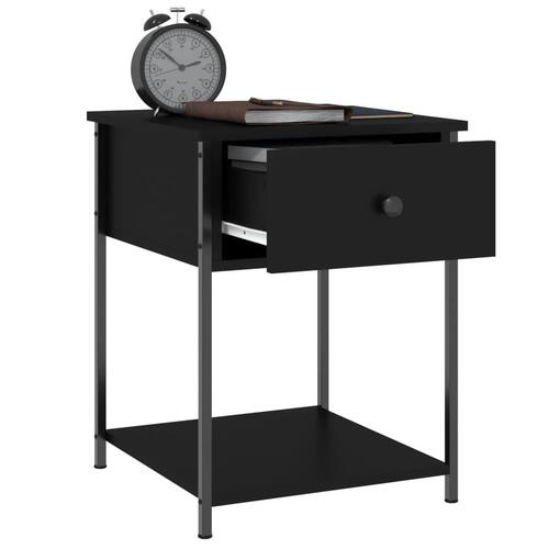 Sengeborde 2 stk. 44x45x58 cm konstrueret træ sort