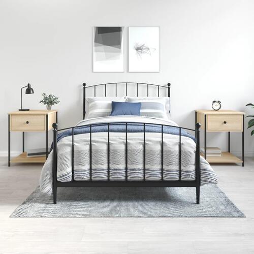 Sengeborde 2 stk. 44x45x58 cm konstrueret træ sonoma-eg