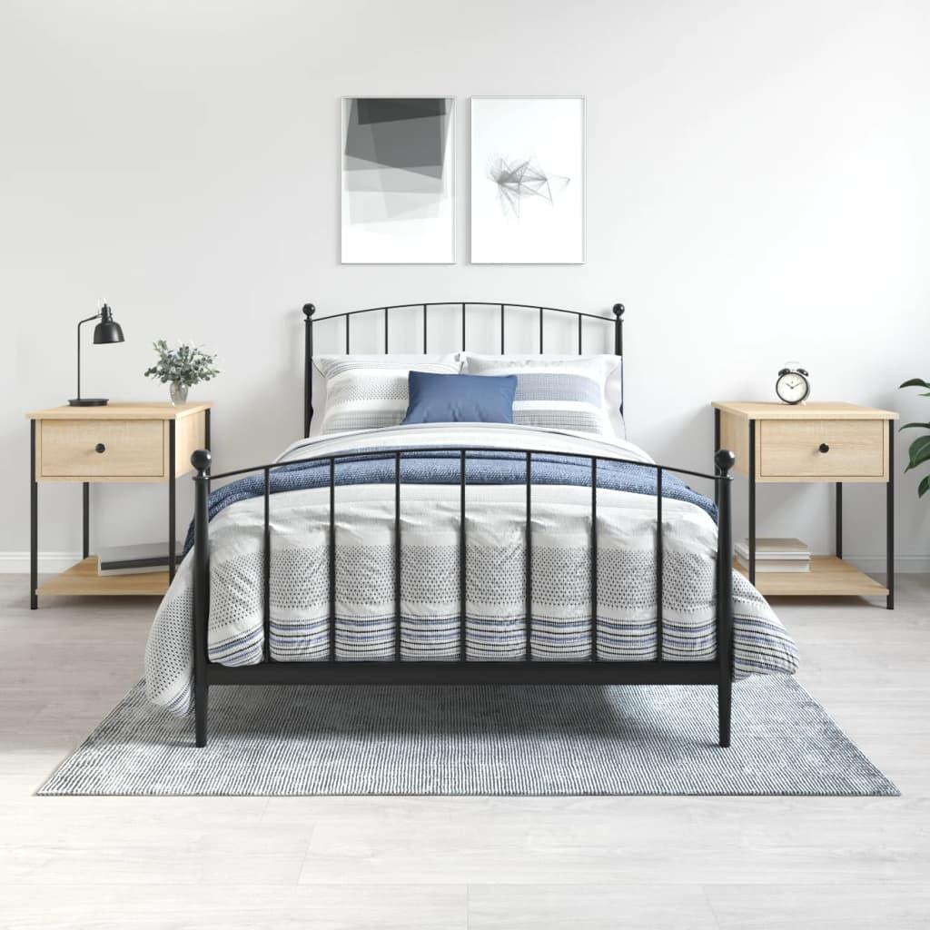 Sengeborde 2 stk. 44x45x58 cm konstrueret træ sonoma-eg