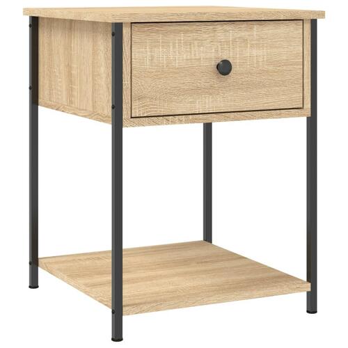 Sengeborde 2 stk. 44x45x58 cm konstrueret træ sonoma-eg