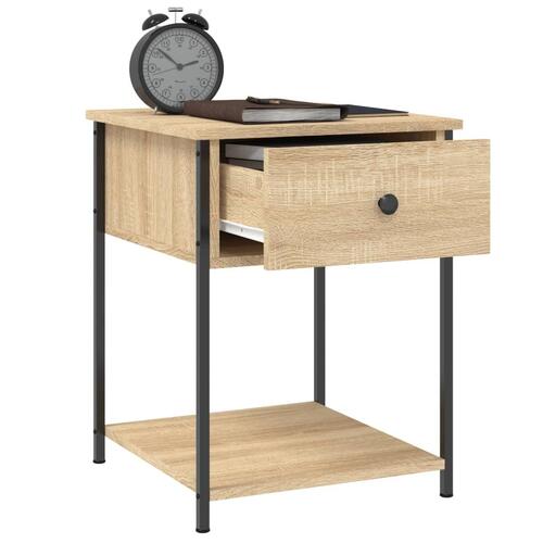Sengeborde 2 stk. 44x45x58 cm konstrueret træ sonoma-eg