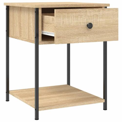 Sengeborde 2 stk. 44x45x58 cm konstrueret træ sonoma-eg