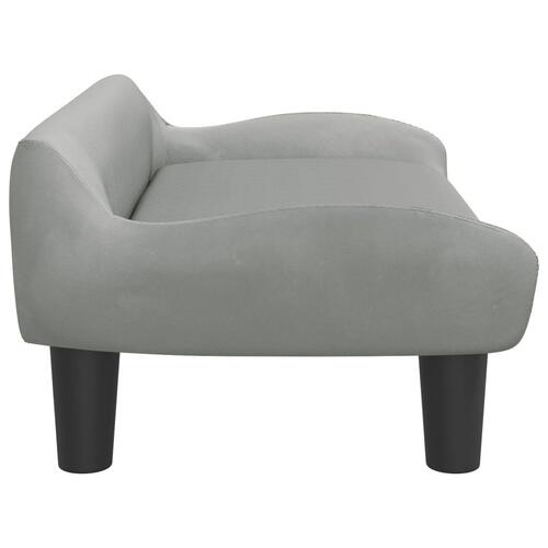 Hundeseng 70x40x24 cm velour lysegrå