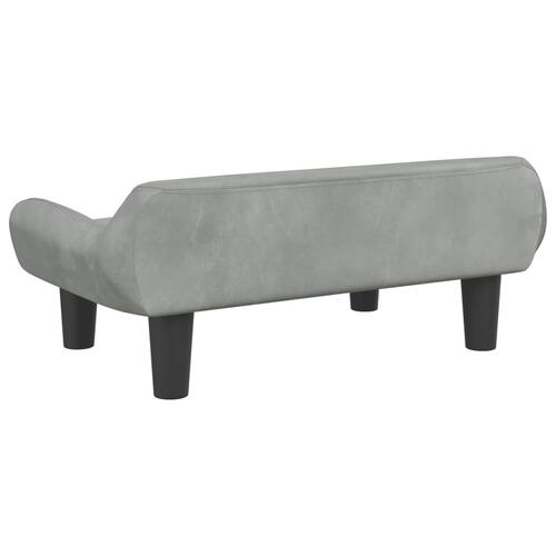 Hundeseng 70x40x24 cm velour lysegrå
