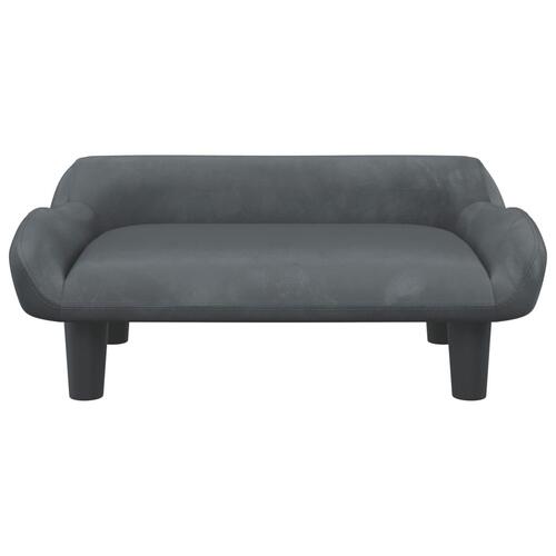 Hundeseng 70x40x24 cm velour mørkegrå