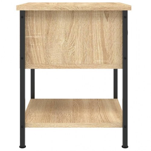 Sengeborde 2 stk. - 34×35,5×45 cm i sonoma-eg, konstrueret træ med metalstel