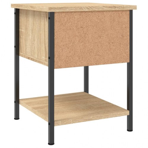 Sengeborde 2 stk. - 34×35,5×45 cm i sonoma-eg, konstrueret træ med metalstel