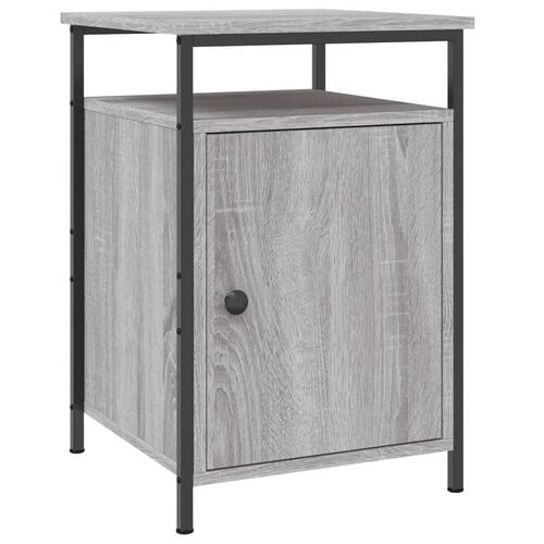 Sengeborde 2 stk. 40x42x62 cm konstrueret træ grå sonoma-eg