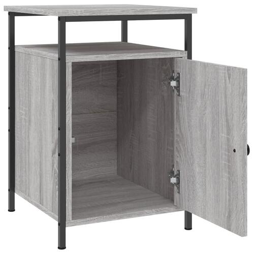 Sengeborde 2 stk. 40x42x62 cm konstrueret træ grå sonoma-eg