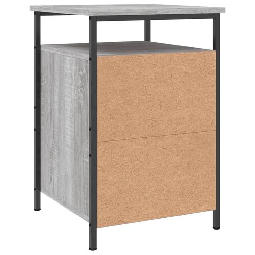 Sengeborde 2 stk. 40x42x62 cm konstrueret træ grå sonoma-eg
