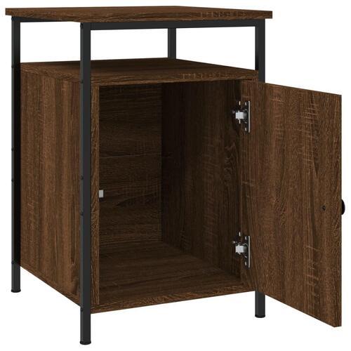 Sengeborde 2 stk. 40x42x60 cm konstrueret træ brunt egetræ
