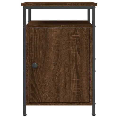 Sengeborde 2 stk. 40x42x60 cm konstrueret træ brunt egetræ