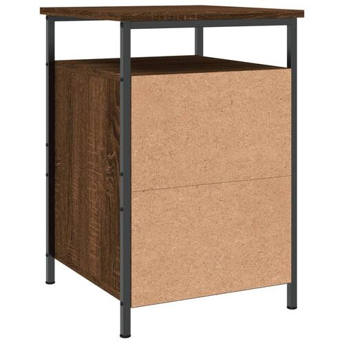 Sengeborde 2 stk. 40x42x60 cm konstrueret træ brunt egetræ