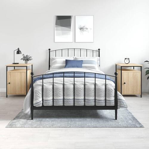 Sengeborde 2 stk. 40x42x60 cm konstrueret træ sonoma-eg