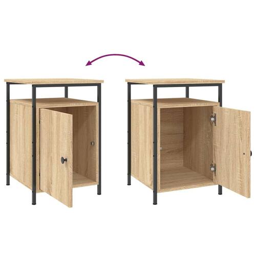 Sengeborde 2 stk. 40x42x60 cm konstrueret træ sonoma-eg
