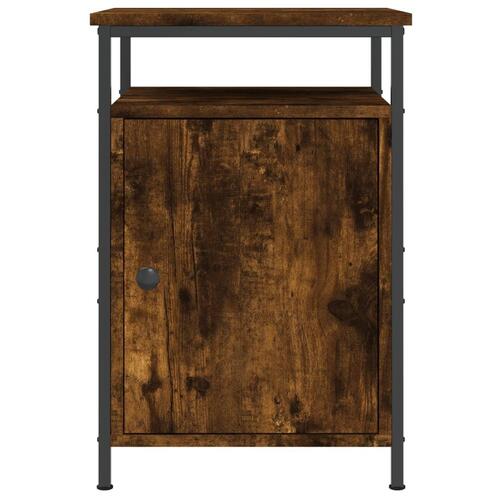 Sengeborde 2 stk. 40x42x60 cm konstrueret træ røget egetræ