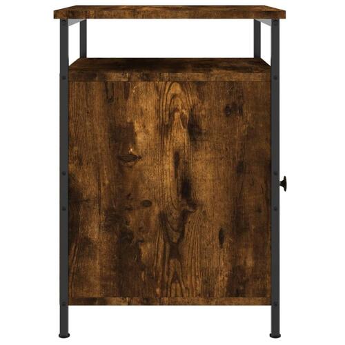 Sengeborde 2 stk. 40x42x60 cm konstrueret træ røget egetræ