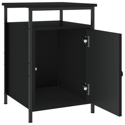 Sengeborde 2 stk. 40x42x60 cm konstrueret træ sort