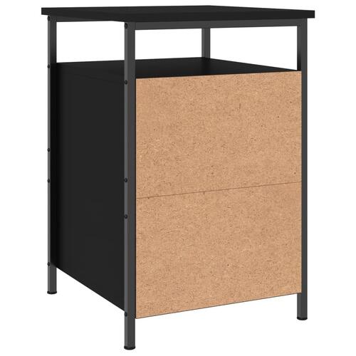 Sengeborde 2 stk. 40x42x60 cm konstrueret træ sort