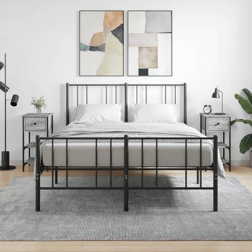 Sengeborde 2 stk. 34x36x70 cm konstrueret træ grå sonoma-eg