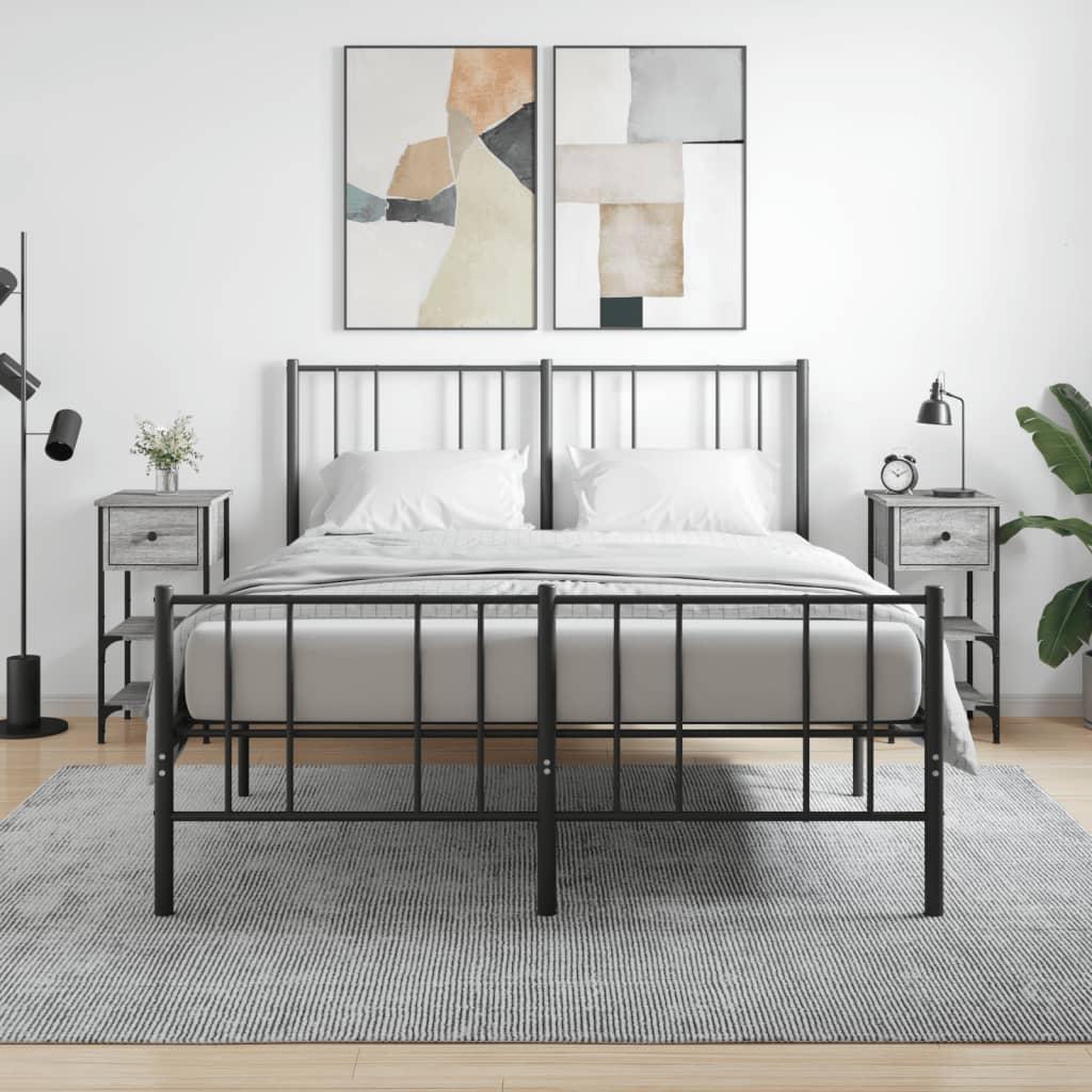 Sengeborde 2 stk. 34x36x70 cm konstrueret træ grå sonoma-eg