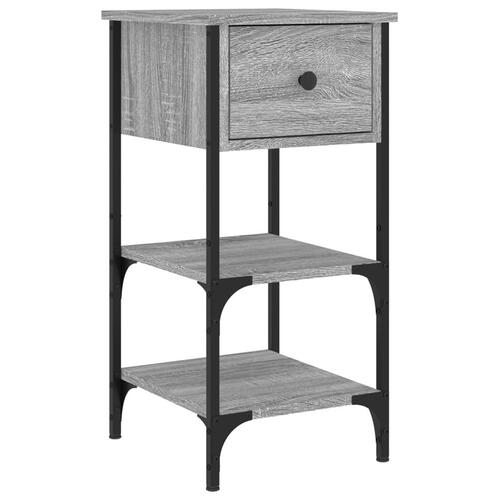 Sengeborde 2 stk. 34x36x70 cm konstrueret træ grå sonoma-eg