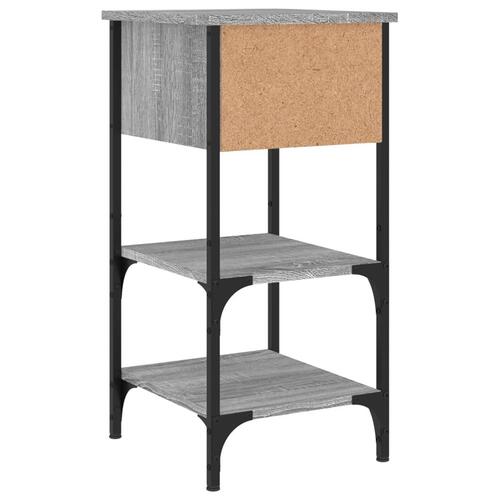 Sengeborde 2 stk. 34x36x70 cm konstrueret træ grå sonoma-eg