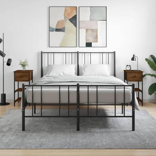 Sengeborde 2 stk. 34x36x70 cm brun egetræsfarve