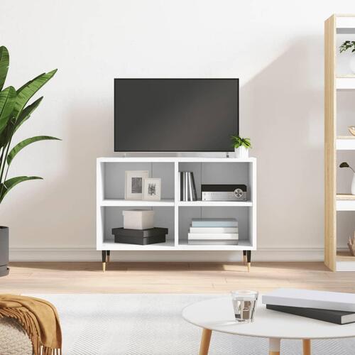 Tv-bord 69,5x30x50 cm konstrueret træ hvid
