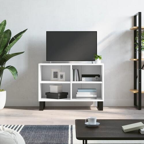 Tv-bord 69,5x30x50 cm konstrueret træ hvid
