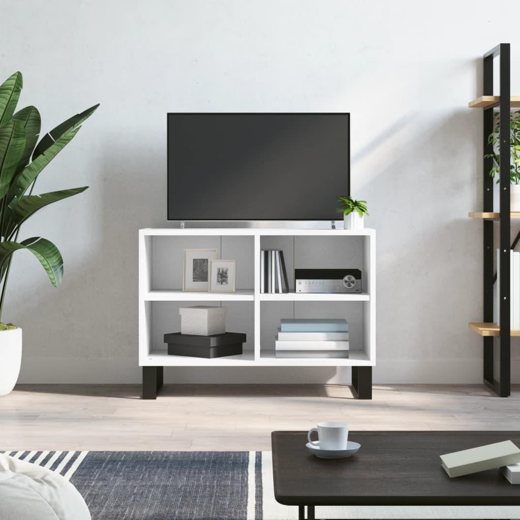 Tv-bord 69,5x30x50 cm konstrueret træ hvid