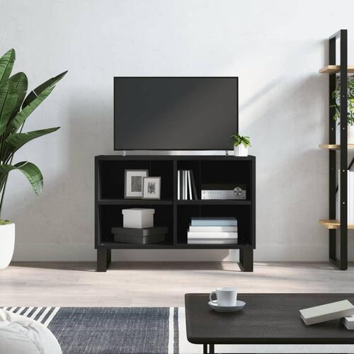 Tv-bord 69,5x30x50 cm konstrueret træ sort
