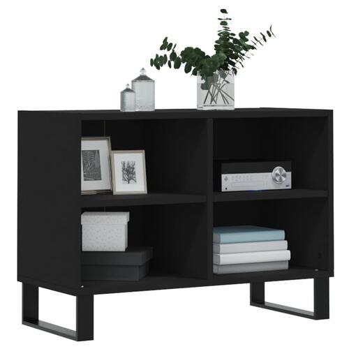 Tv-bord 69,5x30x50 cm konstrueret træ sort