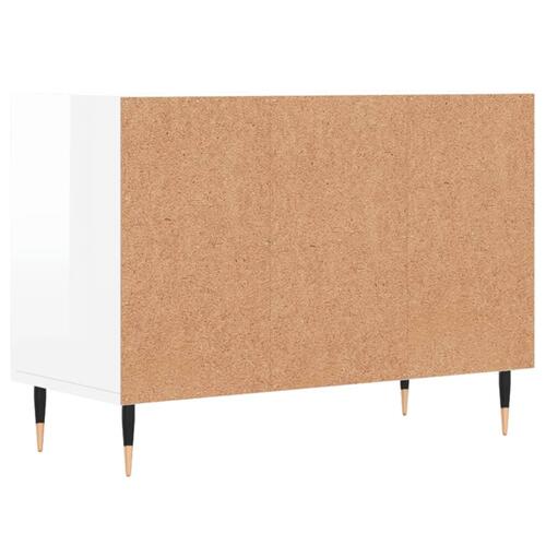 Tv-bord 69,5x30x50 cm konstrueret træ hvid højglans