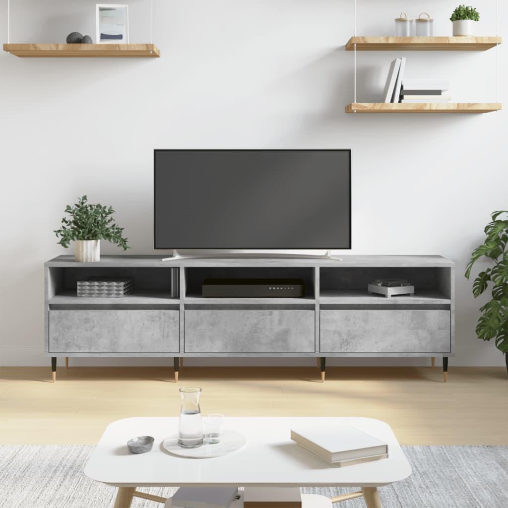Tv-bord 150x30x44,5 cm konstrueret træ betongrå