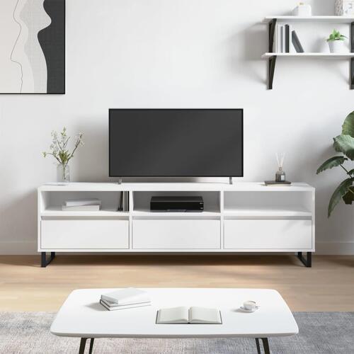 Tv-bord 150x30x44,5 cm konstrueret træ hvid